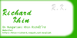 richard khin business card